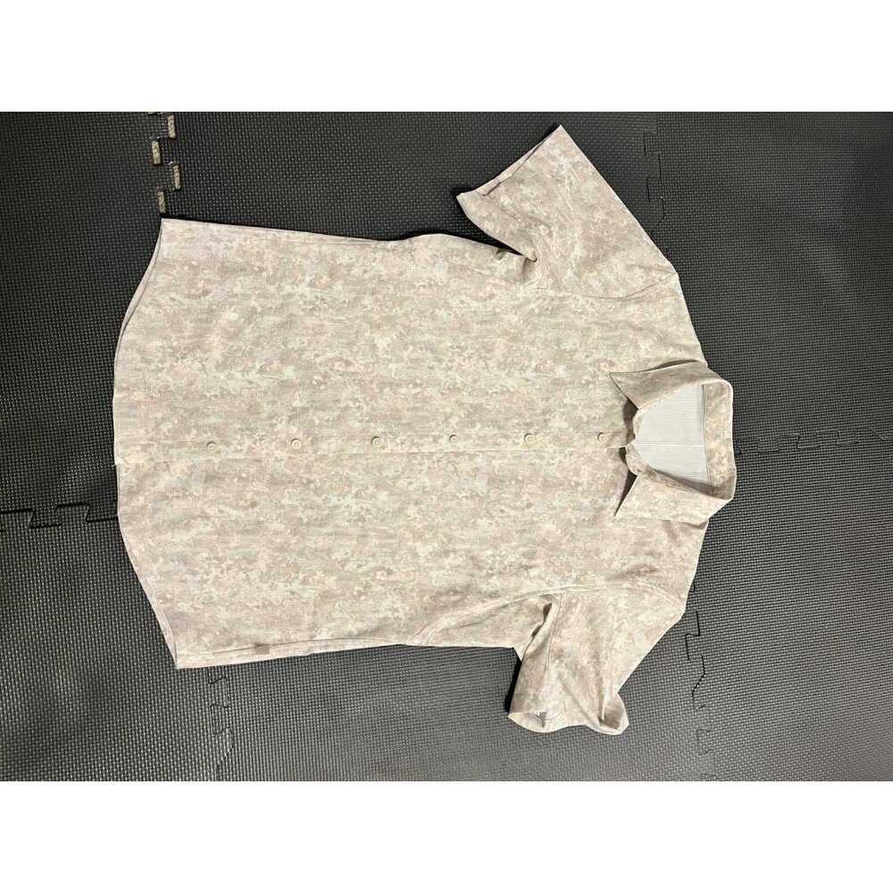 Lululemon One Thing At A Time Camo Button Front Long Sleeve Athletic Shirt